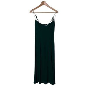 Reformation Forest Green Slip Dress